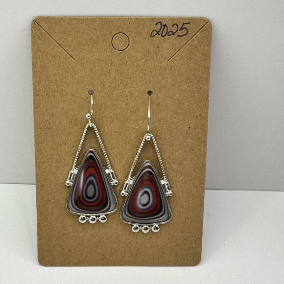 Statement‎ Dangle Earrings Colorful Triangle Design Fashion Jewelry - Picture 3 of 8